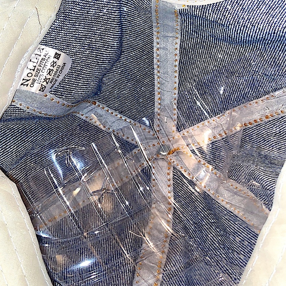 Nollia Denim And Rhinestones Logo Statement Fashion Baseball Cap. - Picture 3 of 3